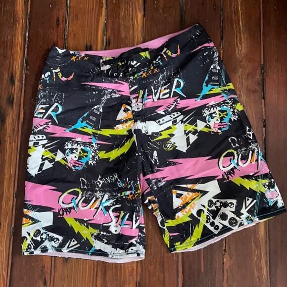 Quiksilver logo printed surf beach board shorts - Picture 1 of 5